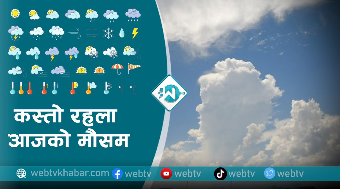 आजको मौसम : यी प्रदेशमा भारी वर्षा